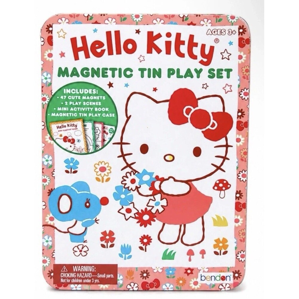 Hello Kitty Magnetic Tin Playset- 47 Magnets Imaginative Creativity Learning